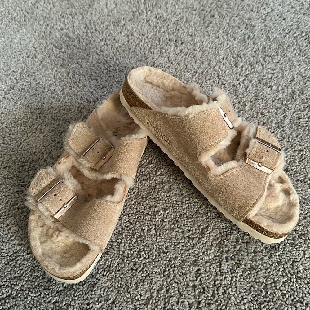 Birkenstock Shearling Arizona Rose 39 EUC